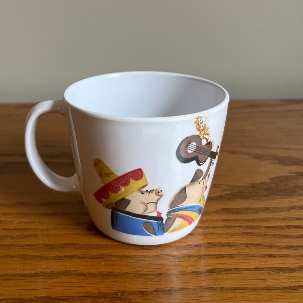 Vintage Noritake Melamine Ware Three Little Pigs Child's Cup Japan
